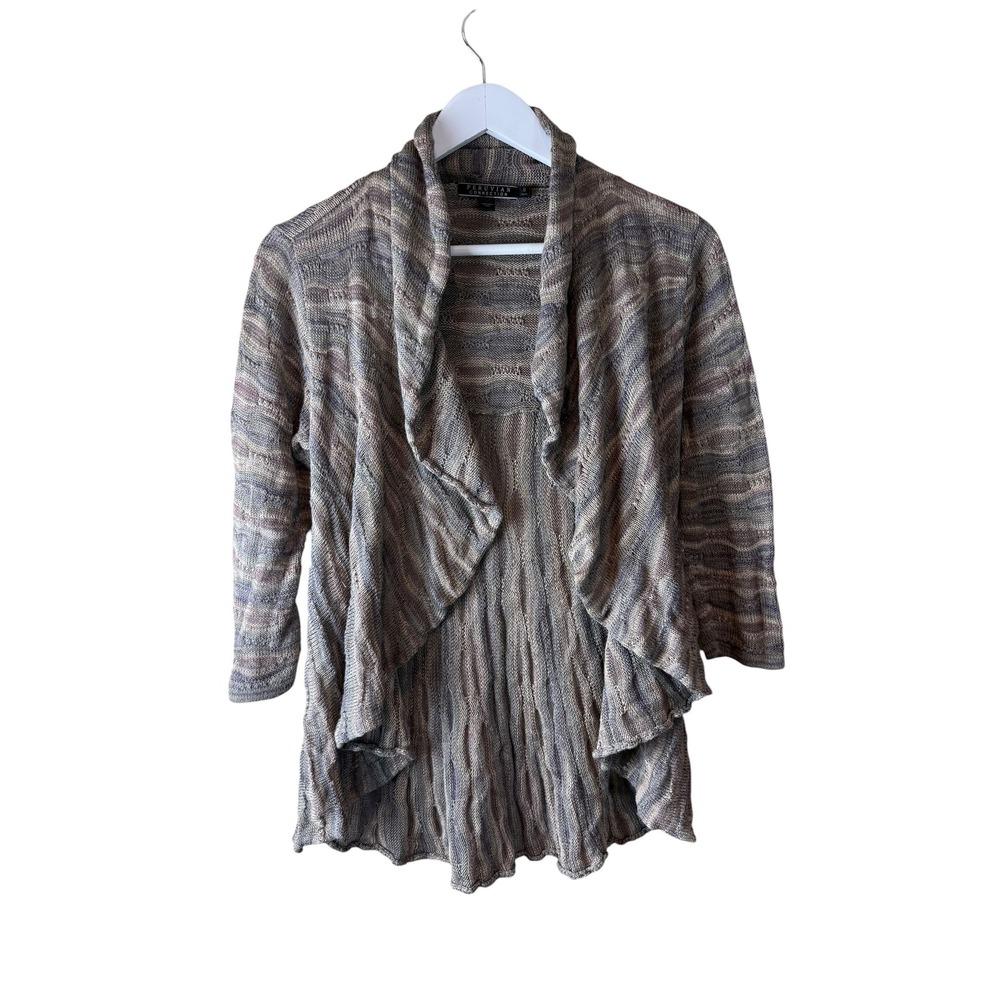 Peruvian Connection Womens Small Pima Cotton Space Dye Draped Cardigan Sweater